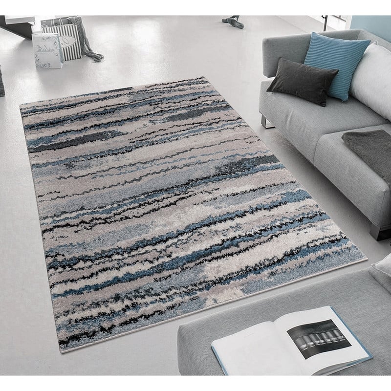 Watercolor Abstract Stripe Woven Area Rug - 5'x7'