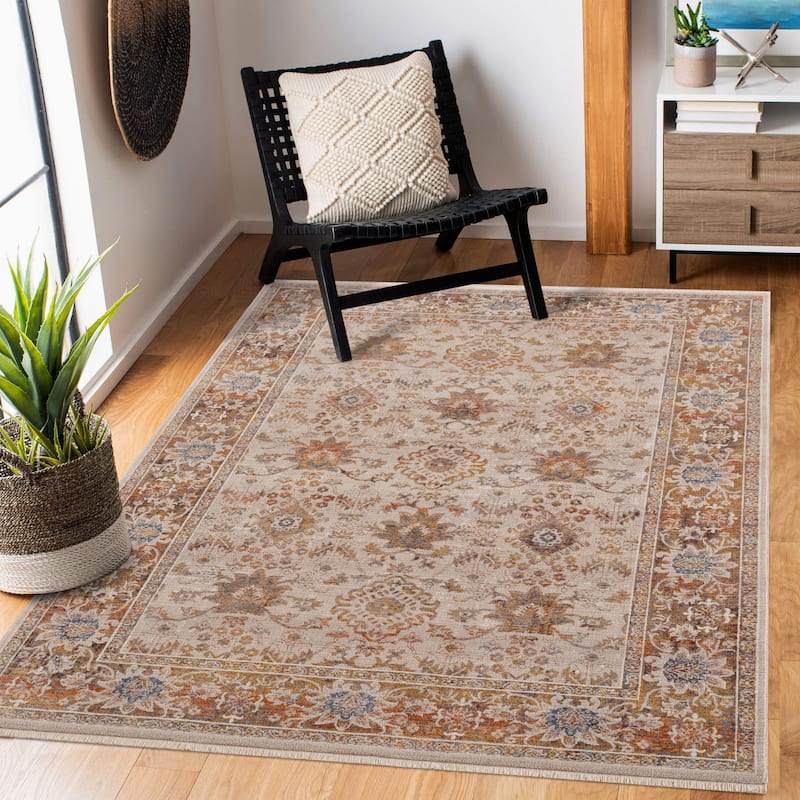 Sevita Rustic Traditional Boho Bordered Floral Area Rug
