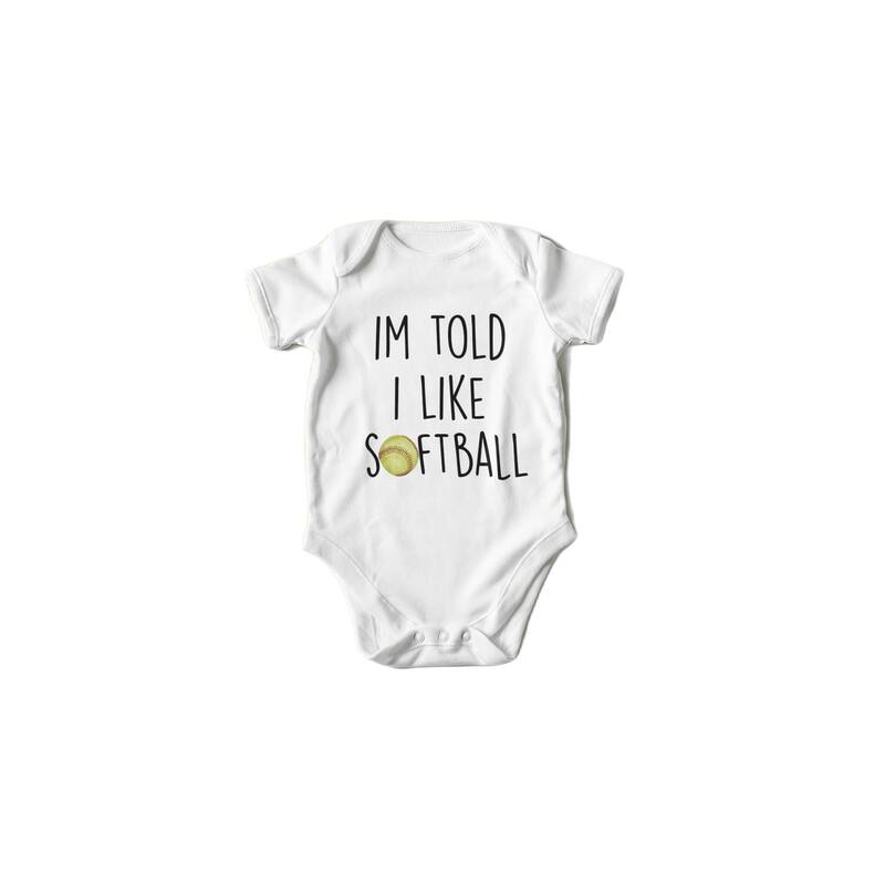 Softball Love - Baby Boy Girl Clothes Infant Bodysuit Funny Cute Newborn - White - 0-3M