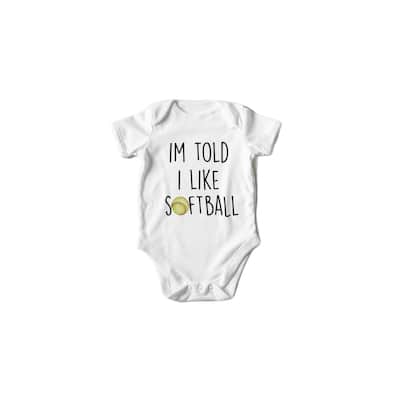 Softball Love - Baby Boy Girl Clothes Infant Bodysuit Funny Cute Newborn