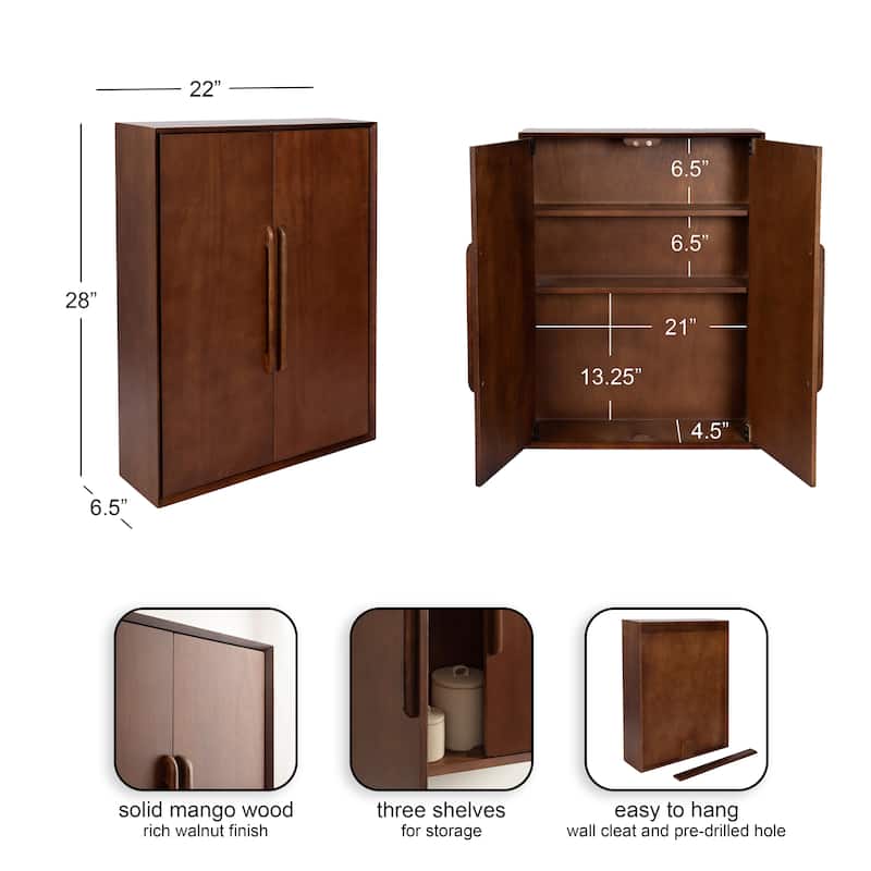 Kate and Laurel McCutcheon Floating Bathroom Cabinet - 22x7x28