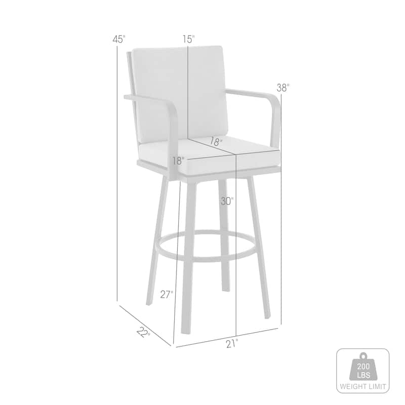 Don Black or Brown All Weather Outdoor Patio Bar Height Swivel Stool
