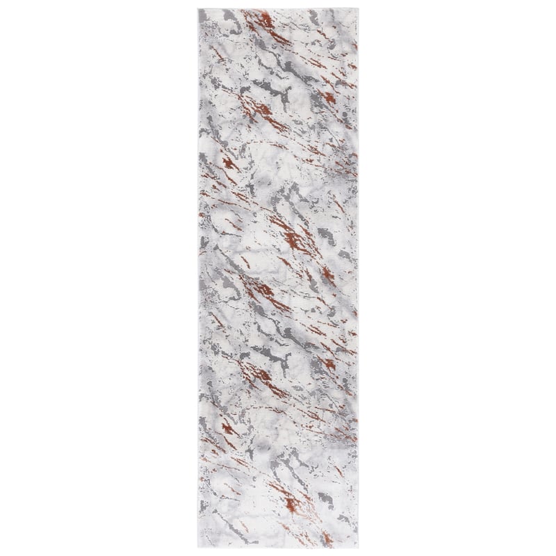 SAFAVIEH Craft Blanchette Modern & Contemporary Rug - 2'3" x 8' Runner - Grey/Orange