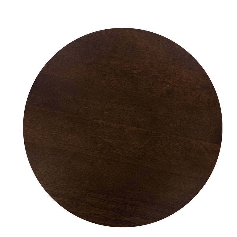 Tior Accent Table, 20 Inch Round Wood Laminate Top, Black Metal Base