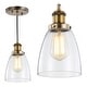 preview thumbnail 18 of 22, Ferano 5.5" Adjustable Metal/Glass LED Pendant, Chrome by JONATHAN Y