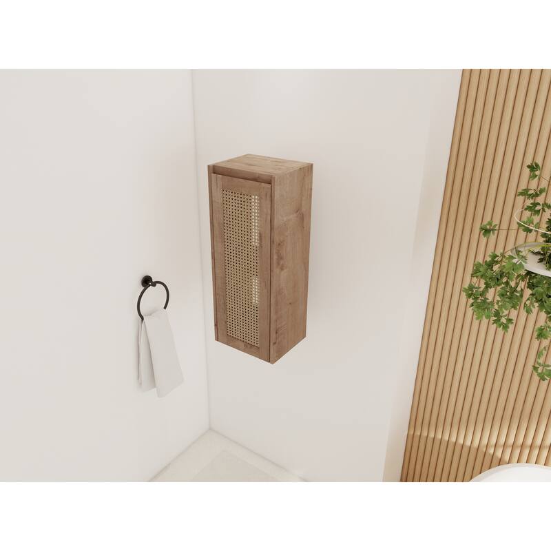 Modern Floating Bathroom Cabinet with Hidden Handle, Wall Mounted Side Cabinet Storage Cabinet