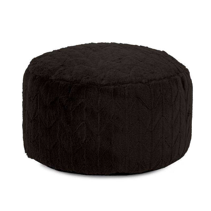 Allan Andrews Foot Pouf Angora Ebony - Angora Ebony
