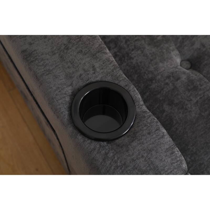 Sofa Bed with Pull-Out Straps, Velvet Sleeper Sofa with Side Storage Bags, Convertible Lounge Chaise Loveseat Daybed