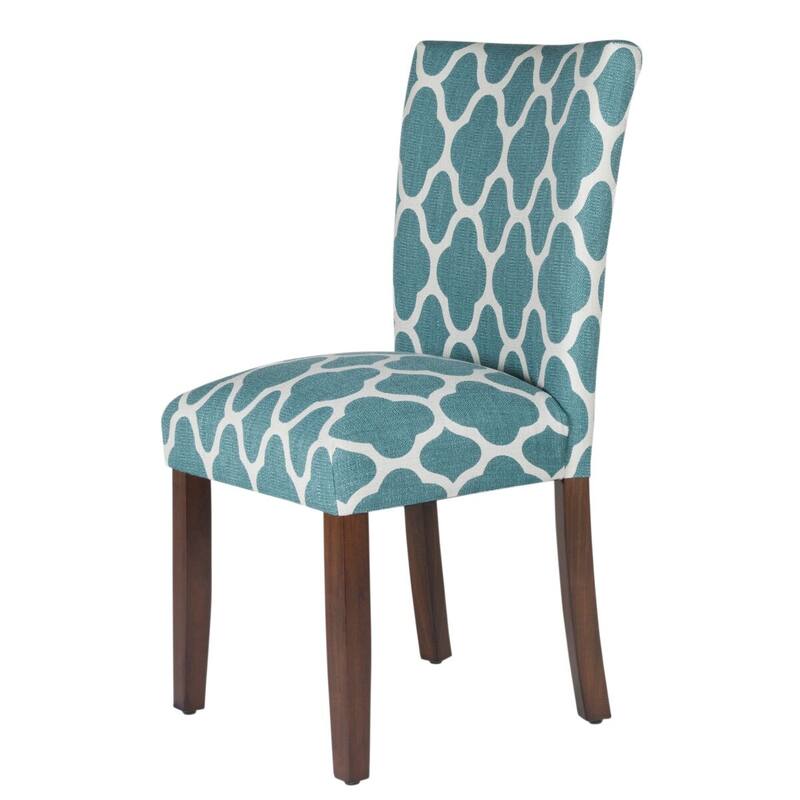 HomePop Classic Parsons Dining Chair - Geo Brights Teal (Set of 2)