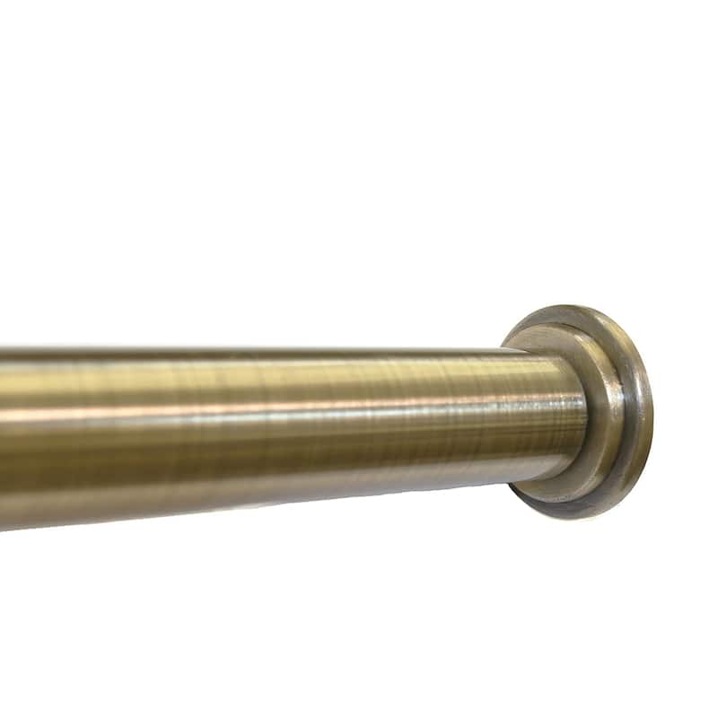 1-inch Adjustable Tension-mounted Shower or Window Curtain Rod - 24"-42" - Antique Brass