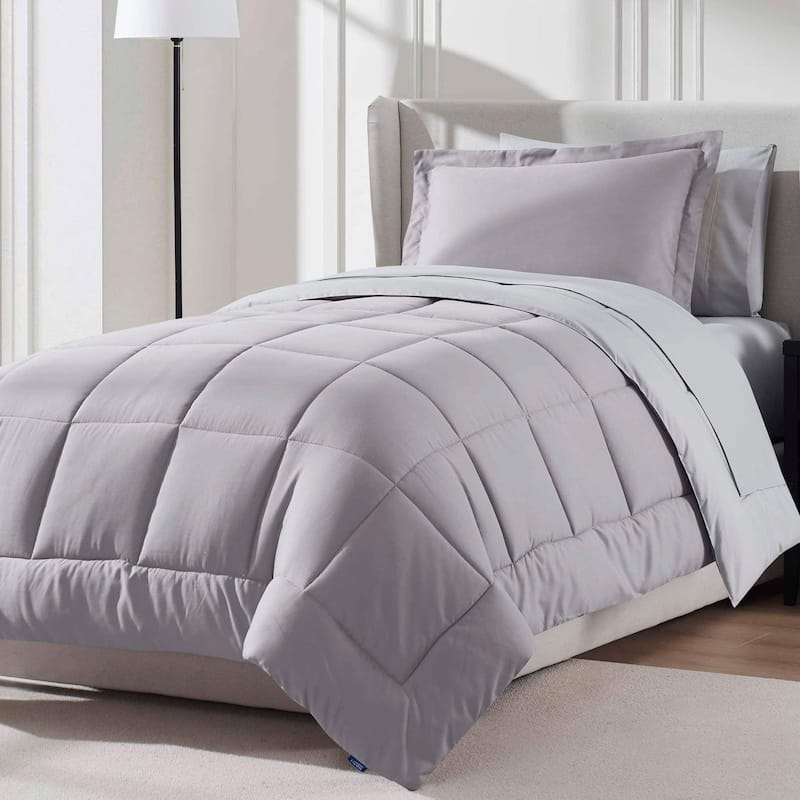 Emperyan Reversible Comforter Set Bed in a Bag with Down Alternative Pillow