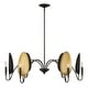 preview thumbnail 5 of 13, Uttermost Warwick 6 Light Matte Black Chandelier - 41.5"W x 41.5"D x 19"H