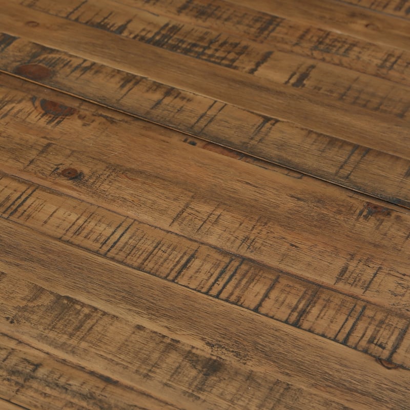 63" Rustic Farmhouse Executive Desk, Brown Wood Home Office Desk