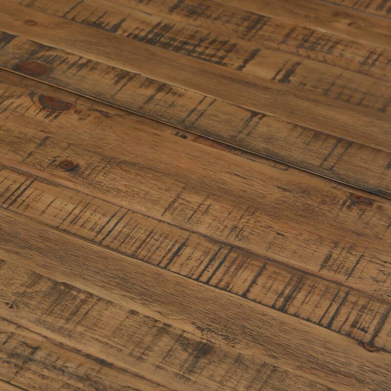 63-Inch Solid Pine Dining Table Rustic Wooden Kitchen Table - N/A