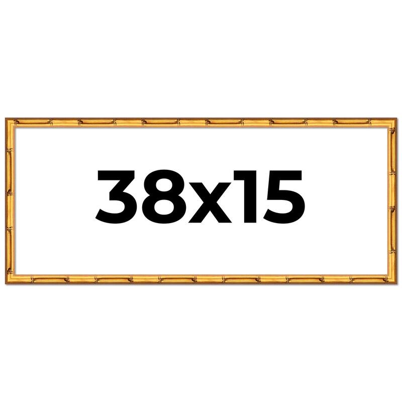 38x15 Frame Gold Bamboo Picture Frame Modern Photo Frame Includes UV Acrylic Shatter Guard Front Acid Free Foam Backing Board