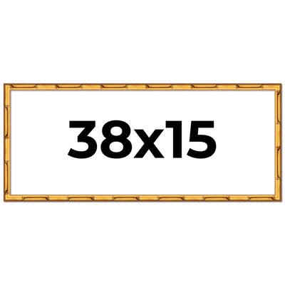 38x15 Frame Gold Bamboo Picture Frame Modern Photo Frame Includes UV Acrylic Shatter Guard Front Acid Free Foam Backing Board