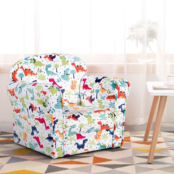 Single Sofa Children Armrest Chair Dinosaur Pattern Kids Lovely