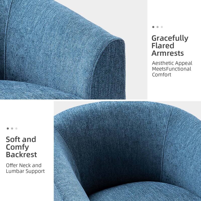 Cuenca Modern Upholstered Barrel Chair with Swivel Base
