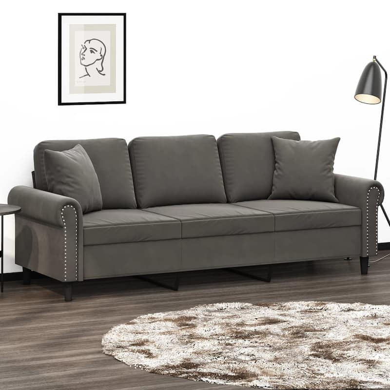 vidaXL Sofa Sectional Couch with Pillows and Cushions for Living Room Velvet