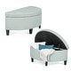 preview thumbnail 40 of 48, Adeco Half Moon Storage Ottoman Semi Circle Bench