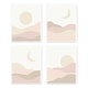 preview thumbnail 1 of 4, Boho Desert Sun Collection Wall Decor Art Prints (Set of 4) Pink Gold Taupe Bohemian Abstract Mountain Southwest Moon Sandscape