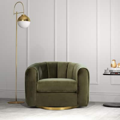 Cardiff Mid Century Modern Comfy Swivel Accent Chair