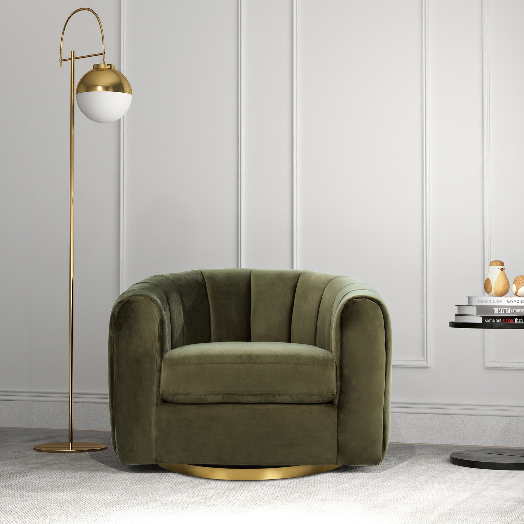 Cardiff Mid Century Modern Comfy Swivel Accent Chair