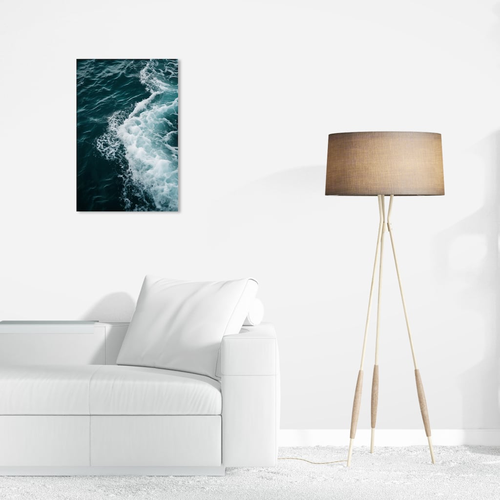 Wynwood Studio Canvas Nature and Landscape Little stormy sea Blue and Teal Nautical & Coastal Wall Art Canvas Print