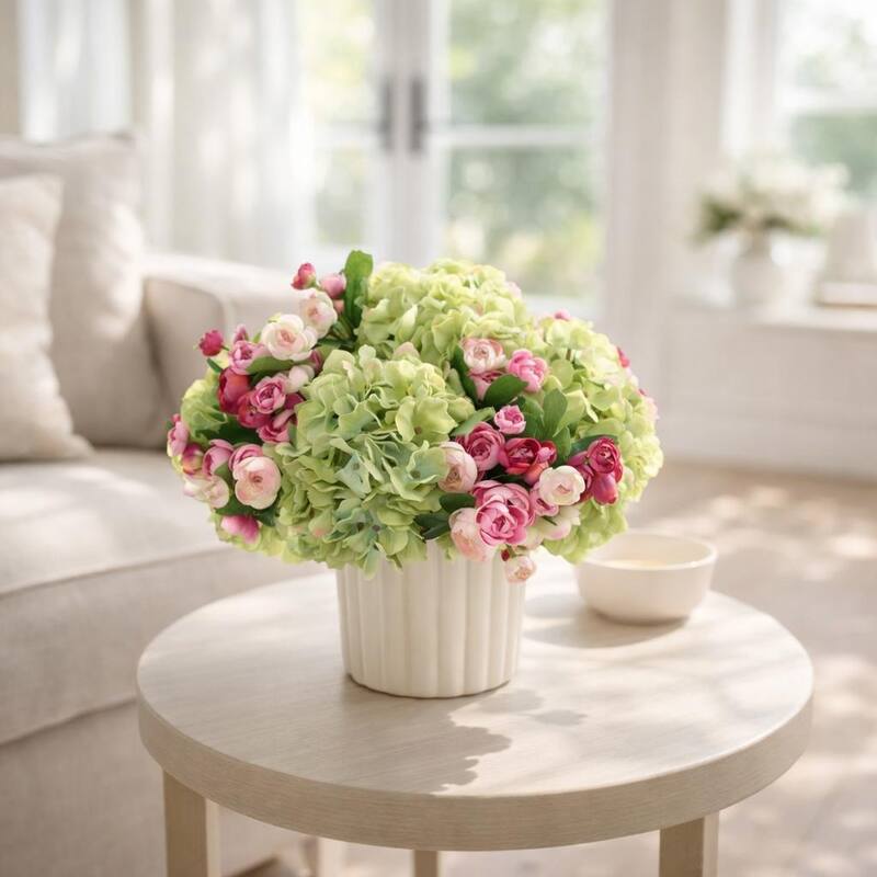 Floral Centerpiece with Hydrangeas and Ranunculus - 13