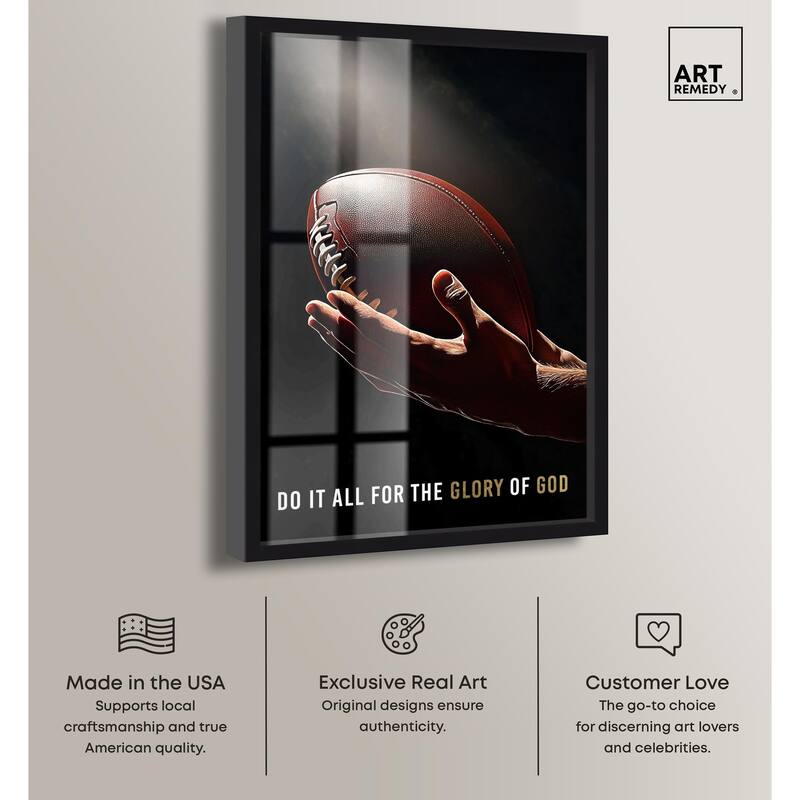 Glory of God Football Shadowbox by Art Remedy