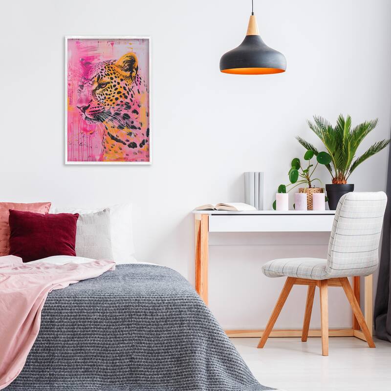 Stupell Vibrant Purple & Orange Cheetah Framed Giclee Art Design By LSR Design Studio