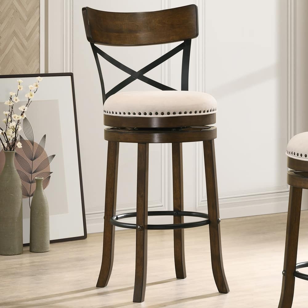 Heidi Modern Farmhouse Swivel Barstools (Set of 2) by Furniture of America