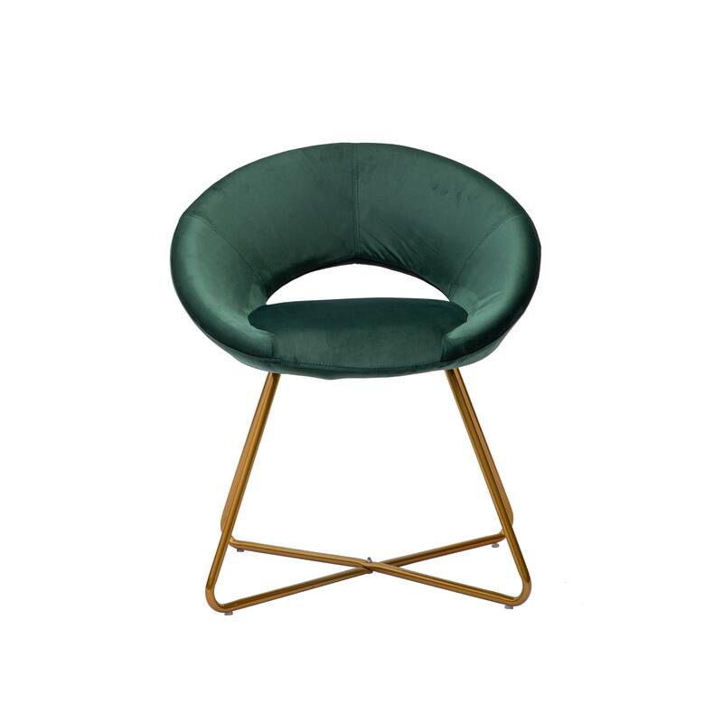 Porthos Home Reine Leisure Accent Chairs Set of 2, Velvet Upholstery, Gold Legs