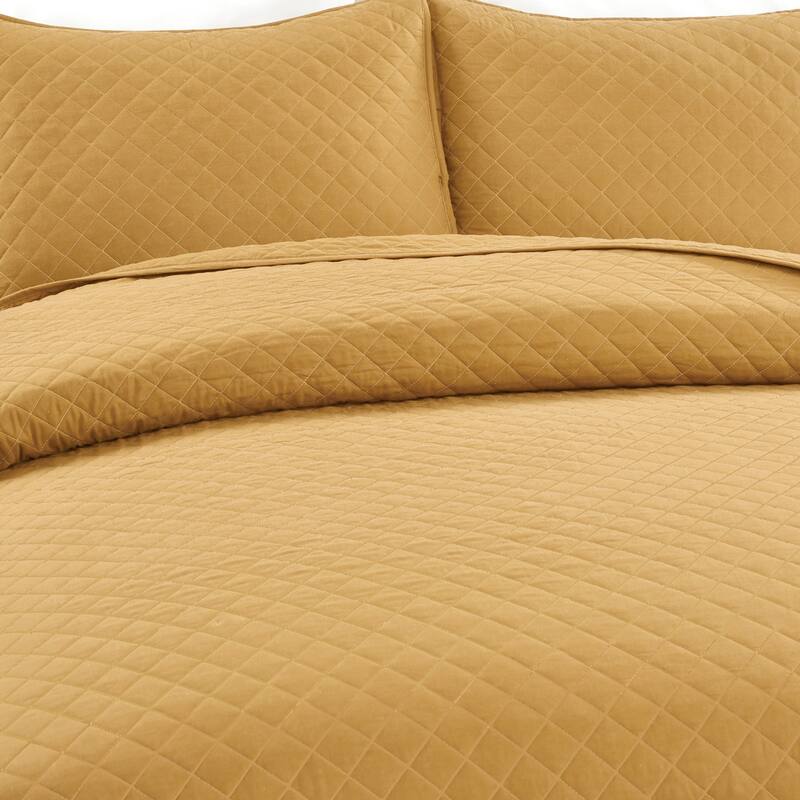 Copper Grove Balm Diamond Oversized Cotton 3-piece Quilt Set