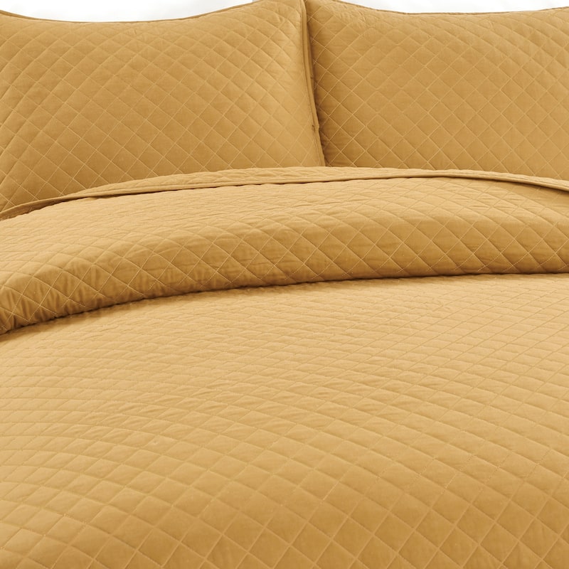 Copper Grove Balm Diamond Oversized Cotton 3-piece Quilt Set