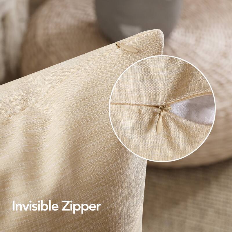 Deconovo 4-Pack Faux Linen Throw Pillow Covers with Hidden Zipper