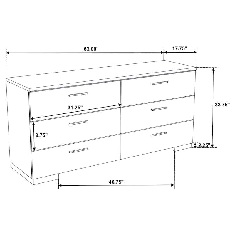Felicity Glam Panel Bedroom Set Glossy White