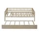 preview thumbnail 48 of 46, Wooden Daybed, Twin Sofa Bed with Trundle and Fence Guardrails for Kids Teens Adults, Wood Slat Support, No Box Spring Needed