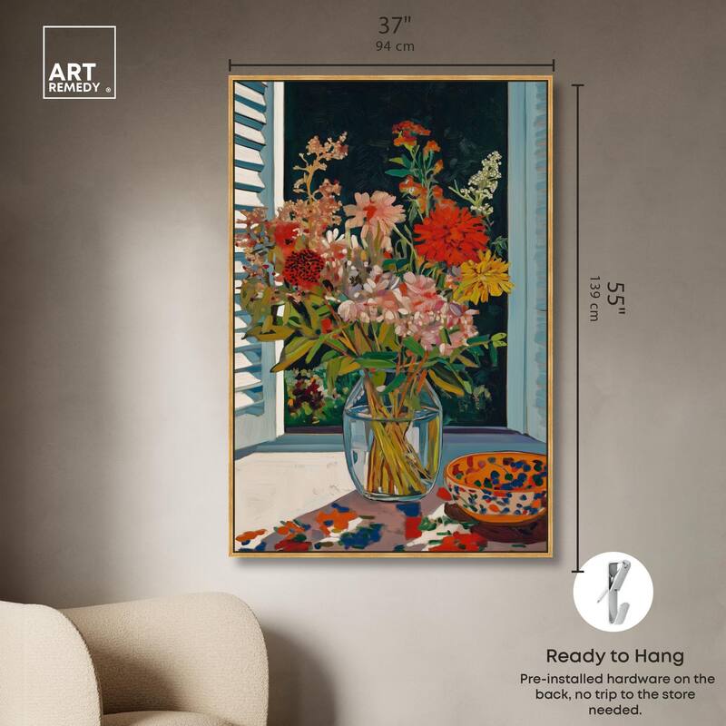 Vase on a Windowsill Canvas by Art Remedy