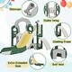 preview thumbnail 29 of 65, 5 in 1 Toddler Slide and Swing Set - Indoor & Outdoor Kids Playground Climber with Telescope - 71.6'' L x 56.3'' W x 45.2'' H