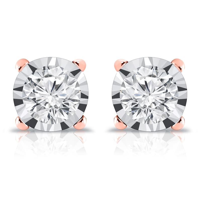 Auriya 14k Gold 1/2ctw Round Diamond Stud Earrings (G-H, VS1-VS2)