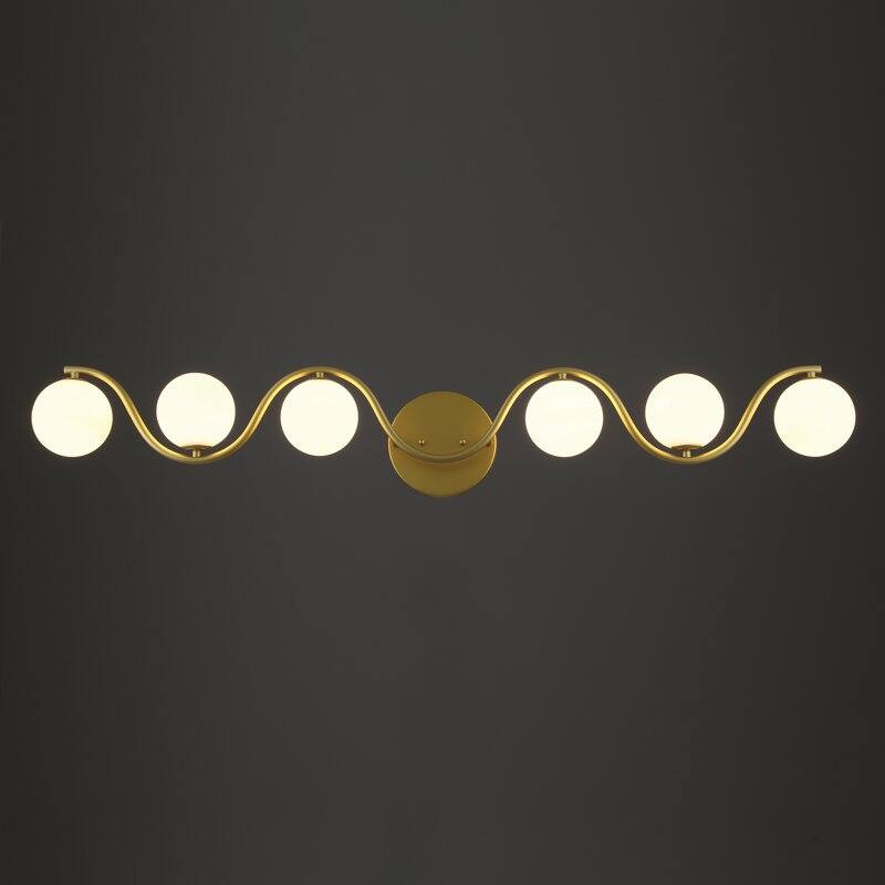 Acroma - 6 Light Gold Steel Dimmable Wavy Vanity Light - N/A