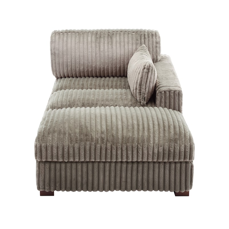UIXE Upholstered Plush Chaise Lounge Chair For Interior