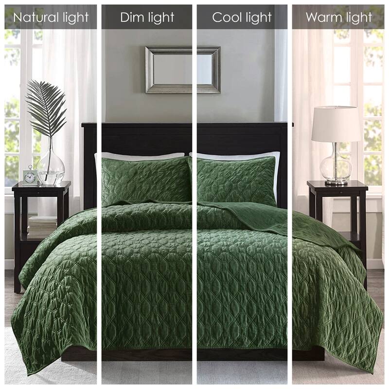 Madison Park Emery 3 Piece Velvet Quilt Set