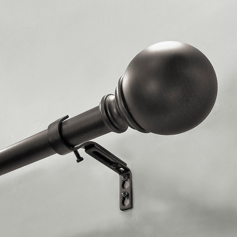 Lumi 1" Single Curtain Rod Brushed Nickel/Black/Oil Bronze-Ball finial