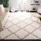 SAFAVIEH Dallas Shag Giusy Trellis 1.5-inch Thick Rug - 10' x 14' - Ivory/Beige