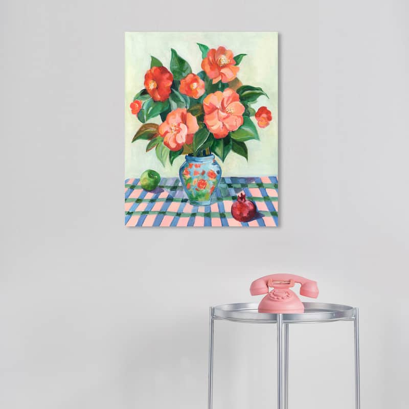 Wynwood Studio Canvas Floral and Botanical Summertime Bliss Orange and Farmhouse Wall Art Canvas Print - Orange, Green - 20 x 16