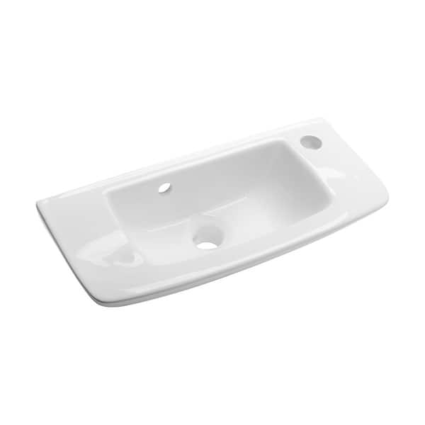 Small White Wall Mount Bathroom Sink With Overflow Vitreous China Overstock 12537910