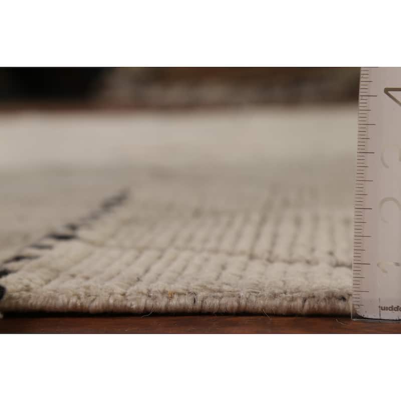 All-Over Moroccan Oriental Area Rug Handmade Wool Carpet - 8'9"x 12'10"