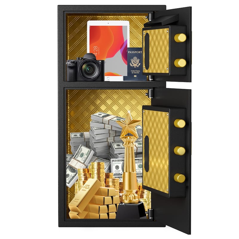 Large Double-door Coin-operated Safe,Digital Security Safe with Fireproof and Waterproof Bag,6.0 Cubic Feet Safe Box